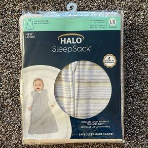 Halo Sleep Sack in Striped Micro Fleece Sz Large (12-18 months)